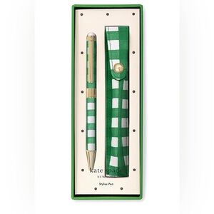 Kate Spade New York Stylus Pen with Pouch Green Gingham